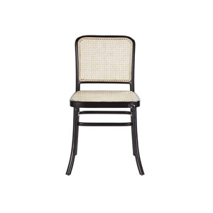 Chaise en acajou et cannage