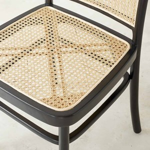 Chaise en acajou et cannage