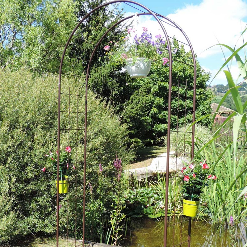 Cémonjardin - Arche de jardin treillage en fer viei...