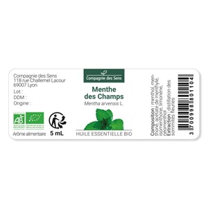 Menthe des champs - huile essentielle bio - 10ml garantie chromacert® - chémotyp
