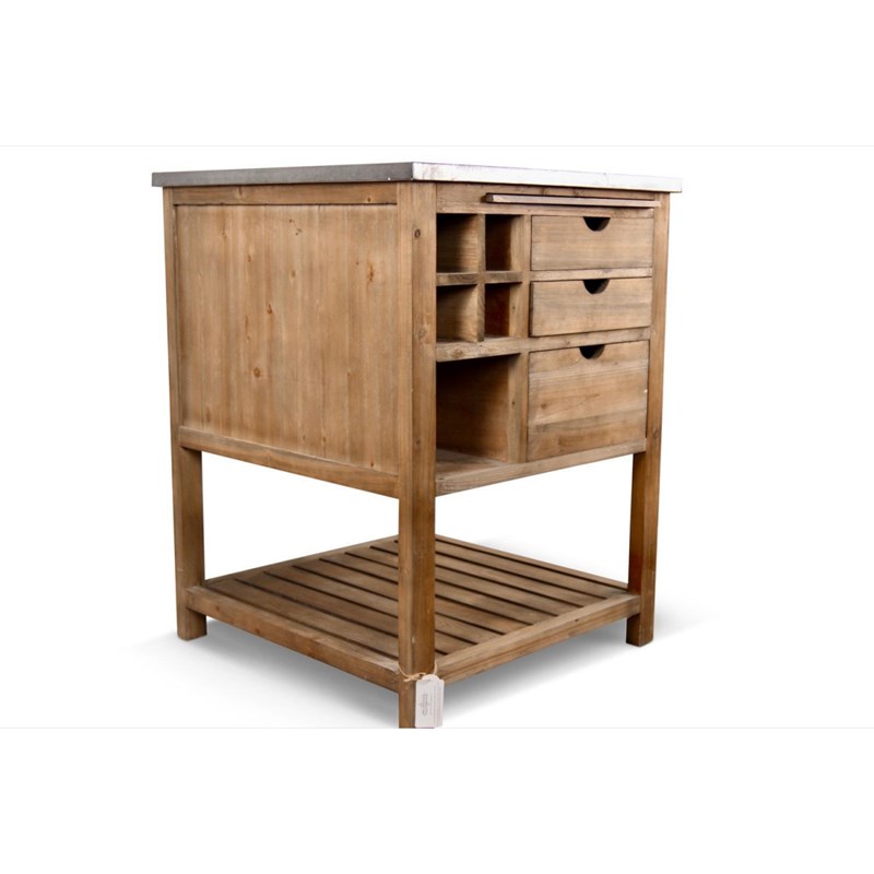 Meuble bas rangement 6 tiroirs plateau