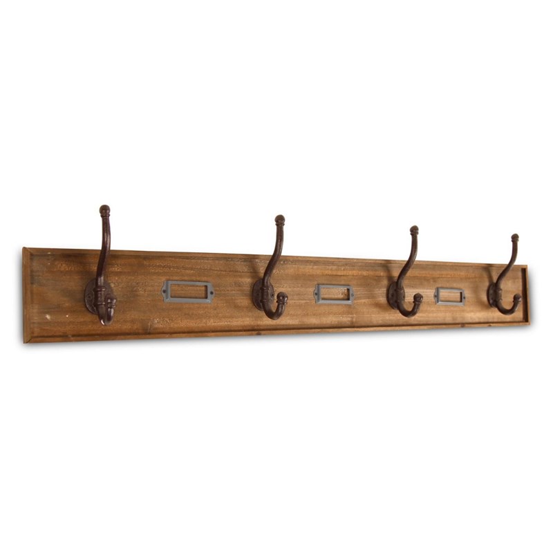 Décoration d'autrefois - Patère portemanteau bois 4 accroches