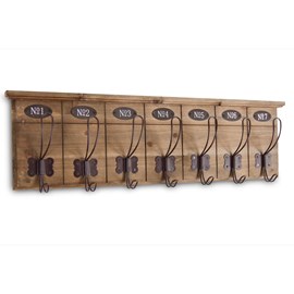 Patère portemanteau 7 accroches bois