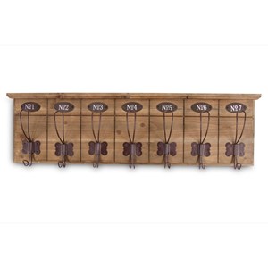Patère portemanteau 7 accroches bois