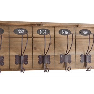 Patère portemanteau 7 accroches bois