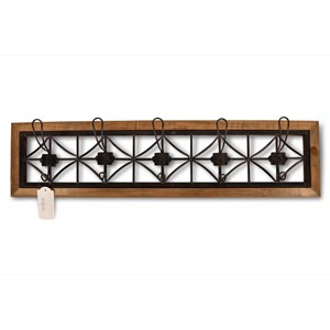 Patère portemanteau 5 accroches bois