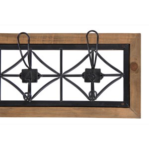 Patère portemanteau 5 accroches bois