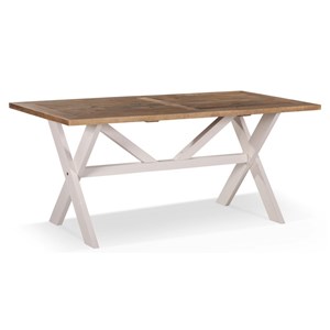 Table à manger bois blanc césuré 180x90x