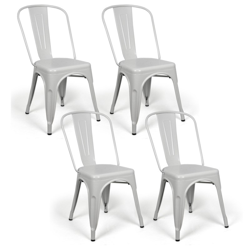 DSMeubles - Lot de 4 chaises industriel-vintage