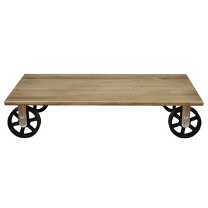 Table basse avec 4 roues – 60x120x27cm