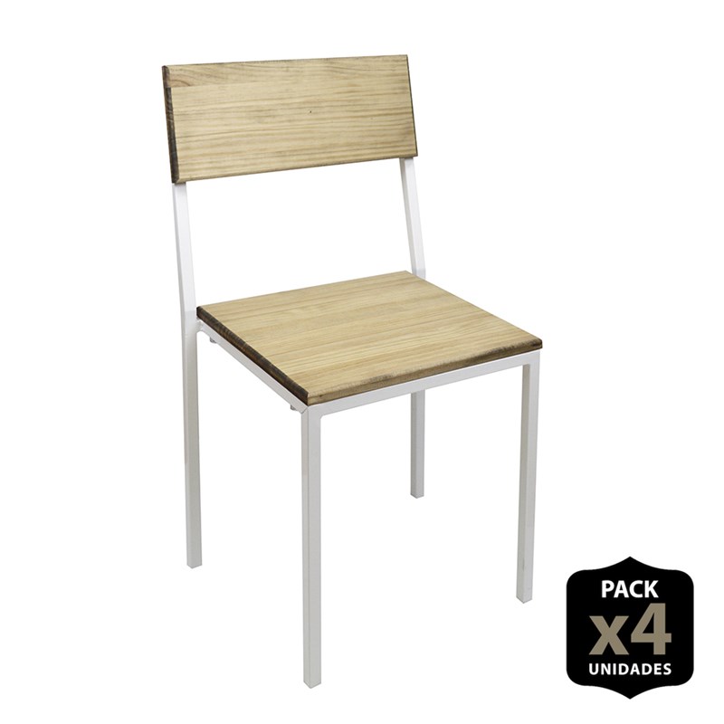 DSMeubles - Lot de 4 chaises industriel-vintage