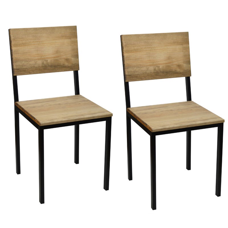 DSMeubles - Lot de 2 chaises industriel-vintage