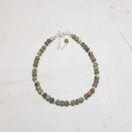 Bracelet en turquoise verte et argent