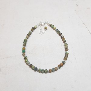 Bracelet en turquoise verte et argent
