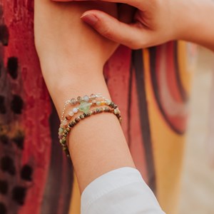 Bracelet en turquoise verte et argent