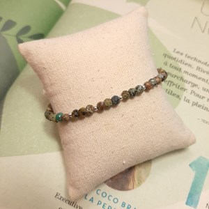 Bracelet en turquoise verte et argent