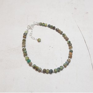 Bracelet en turquoise verte et argent