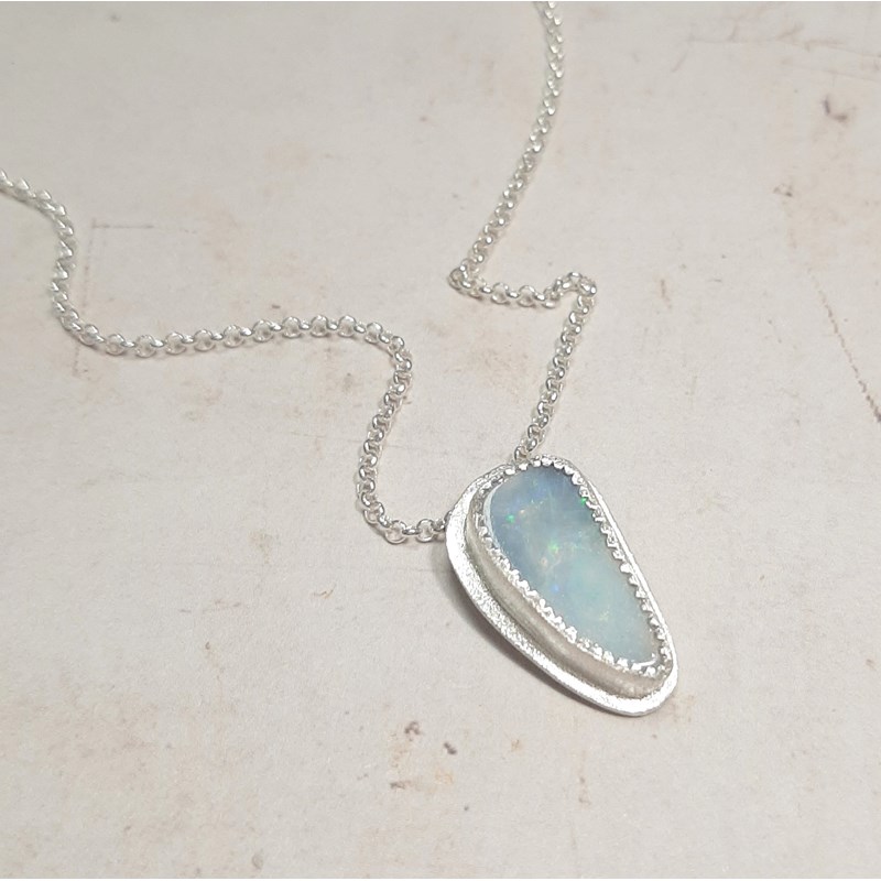 Collier opale australienne et argent 925