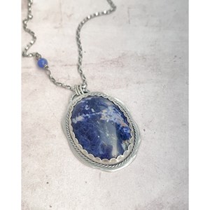 Sautoir ethnique sodalite
