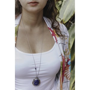 Sautoir ethnique sodalite