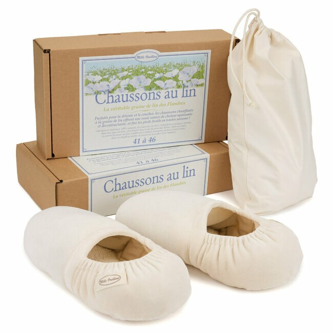 Chaussons chauffants au lin - 41/46