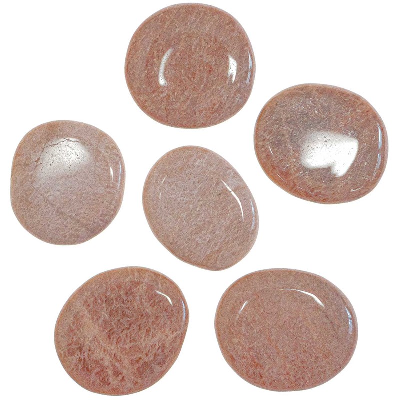 Galet plat pierre lune orange