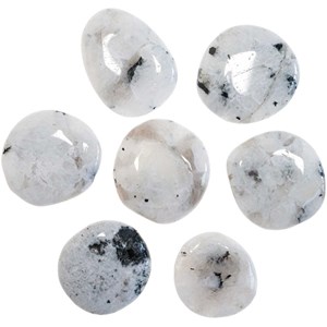 Galet plat pierre lune blanche