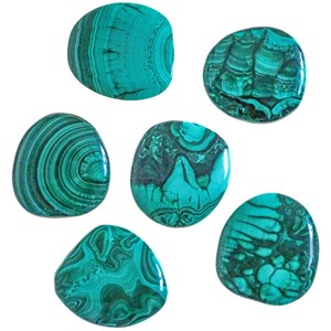 Galet plat malachite