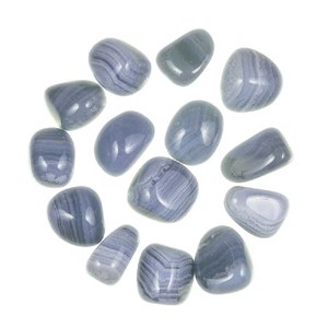 Pierres roulées calcédoine bleue