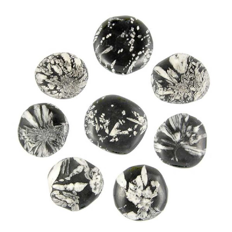 Galet plat chrysanthème