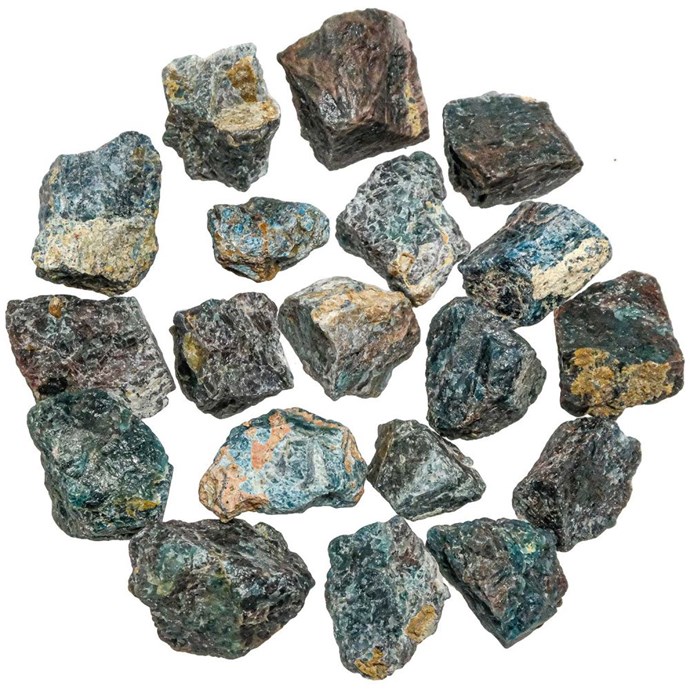 5 Apatites Bleues Brutes D'Afrique – 5,42 Carats – Pierre Naturelle – Pièce Rare