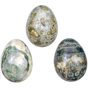 Oeuf en jaspe en jaspe océan - 6 cm