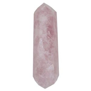 Pointe polie quartz rose bi-terminée