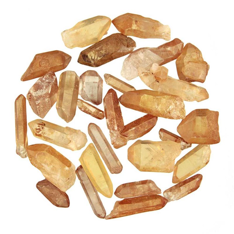 Pierres brutes pointes cristal tangerine