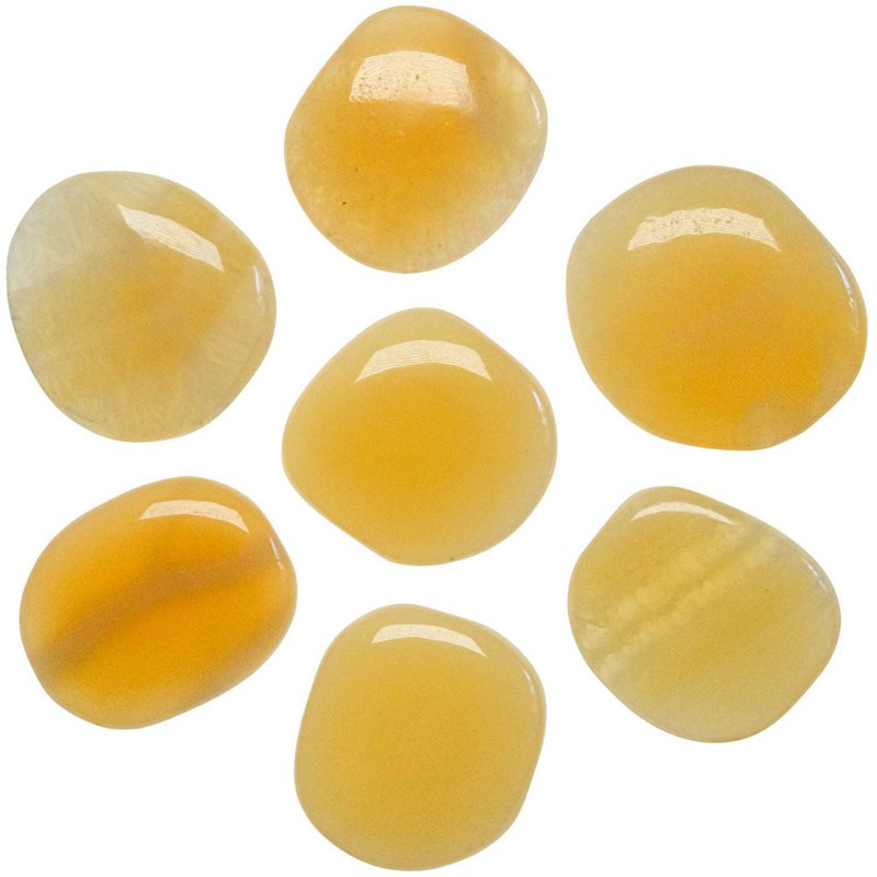 Galet plat calcite orange - a l'unité