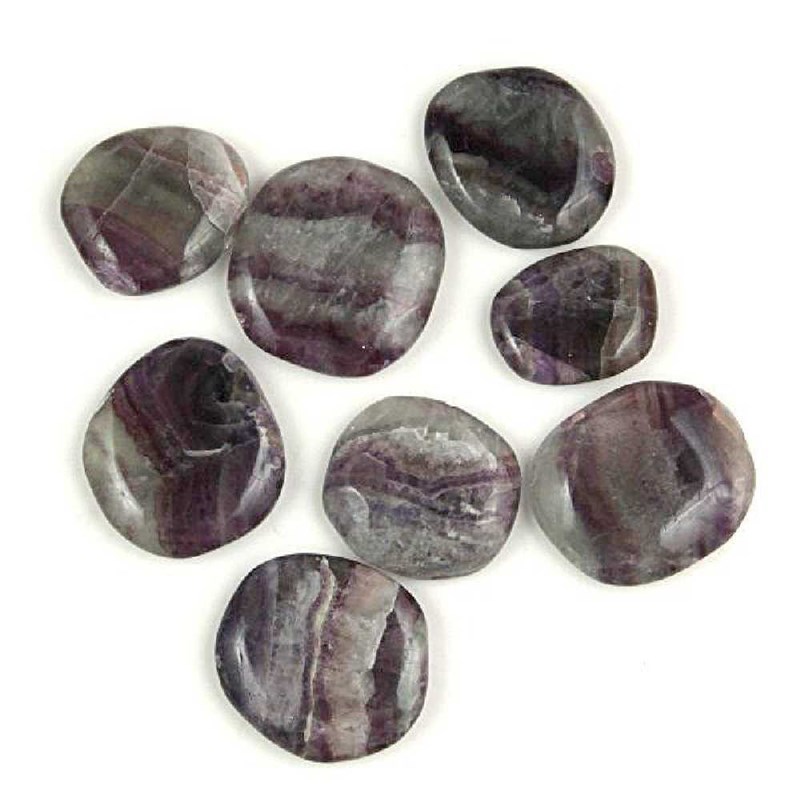 Galet plat fluorite multicolore