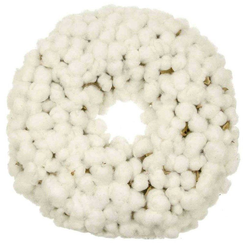 Couronne de porte en fleurs de coton