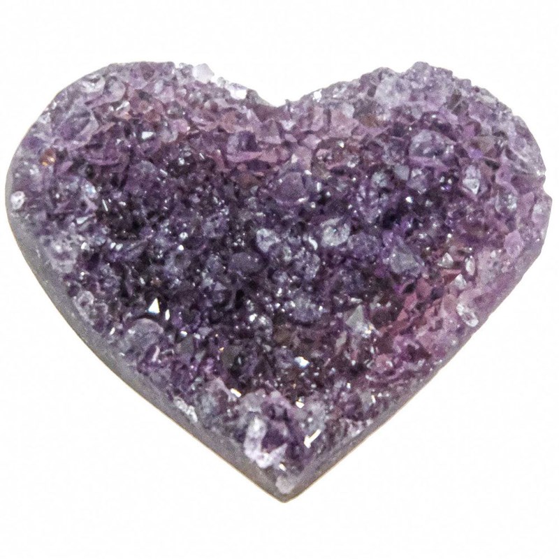 Petite druse d'améthyste forme coeur