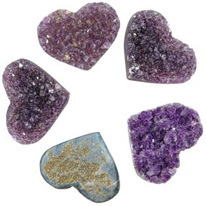 Petite druse d'améthyste forme coeur