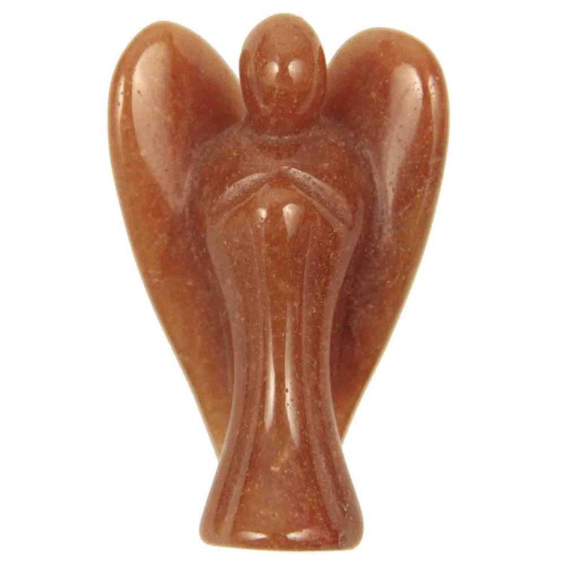 Statuette ange aventurine rouge