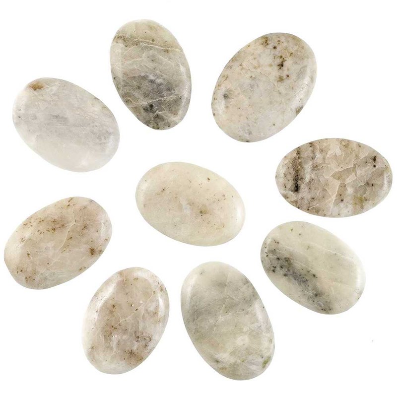 Galet plat calcite blanche - a l'unité