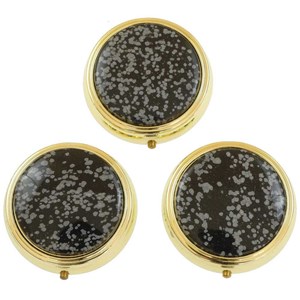 Pilulier en obsidienne neige