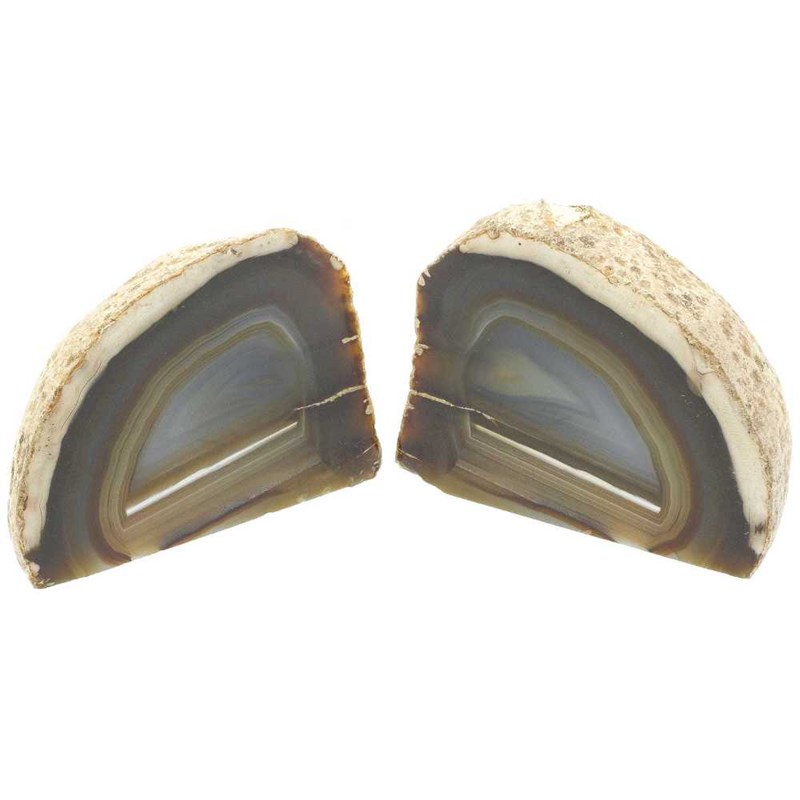 Paire d'agate naturelle sciée et polie