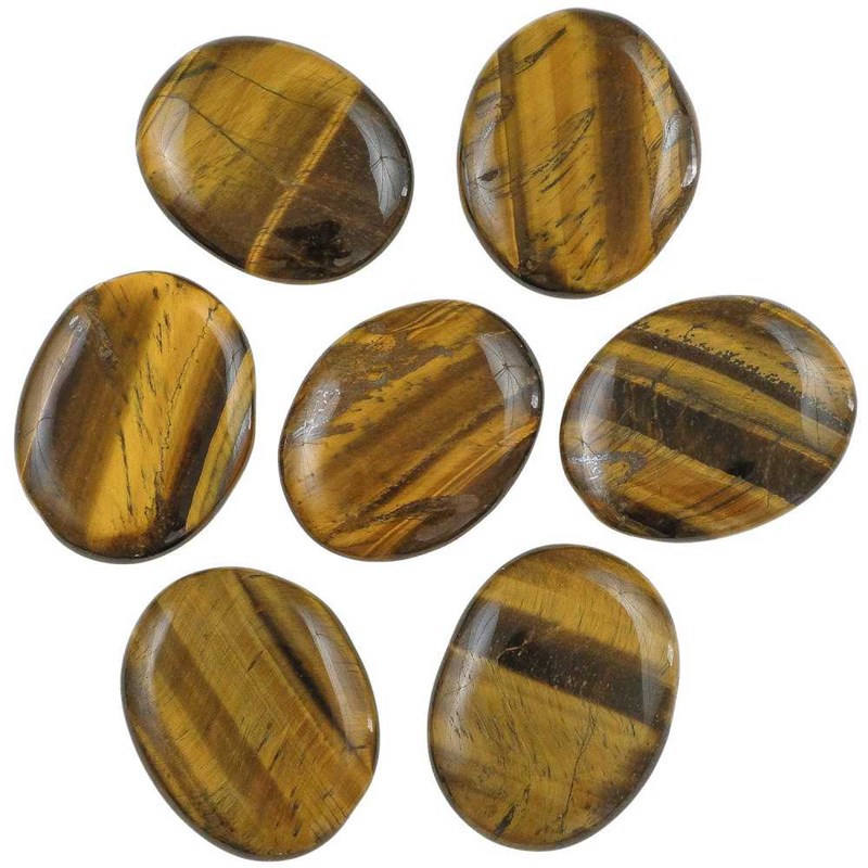 Galet plat oeil de tigre - a l'unité