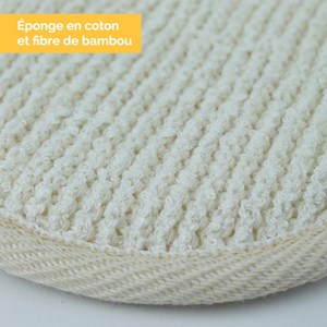 Disque exfoliant en fibre de bambou 10cm