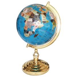 Globe terrestre 33cm bleu ciel 1 pied