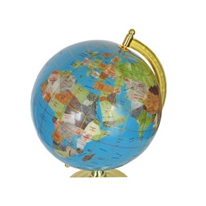 Globe terrestre 33cm bleu ciel 1 pied