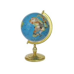 Globe terrestre 33cm bleu ciel 1 pied