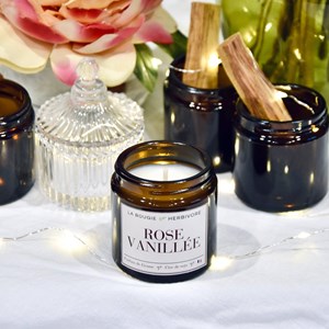 Bougie parfumée rose vanillée 90g