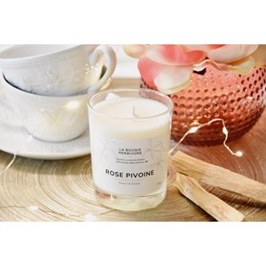 Bougie rose pivoine 150g